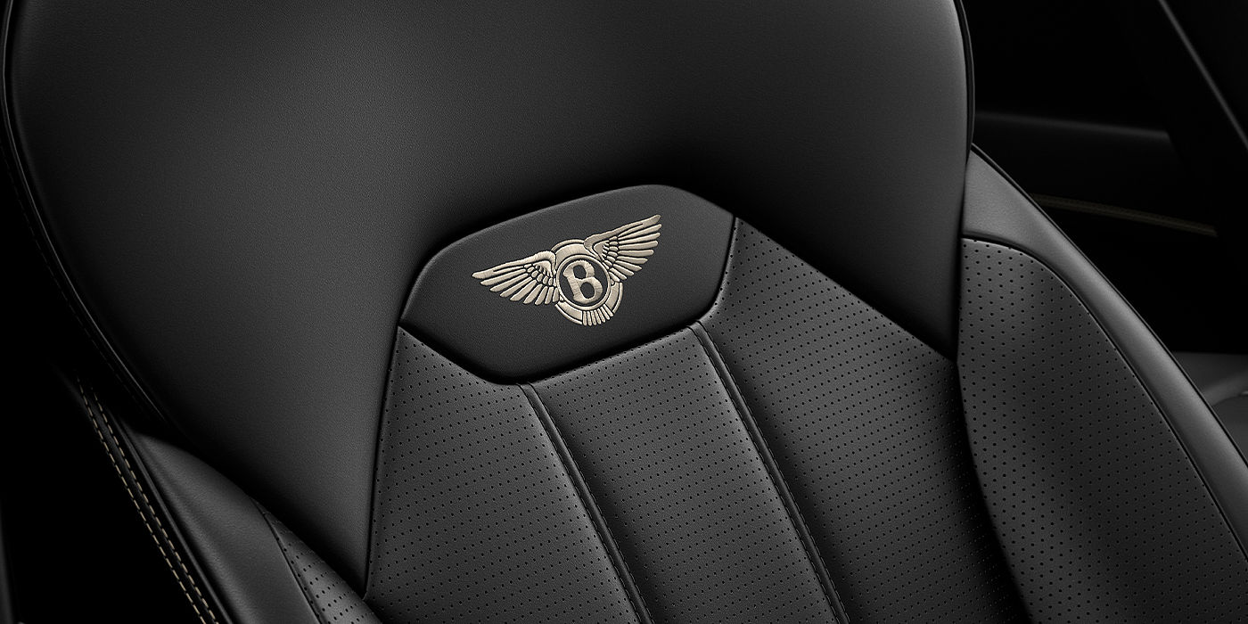 Bentley Leusden Bentley Bentayga SUV seat detail in Beluga black hide