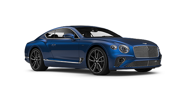 Bentley Leusden Bentley GT Azure coupe in Sequin Blue paint front 34
